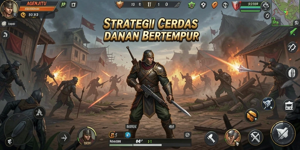 Tampilan menarik gameplay strategi AGENJITU.