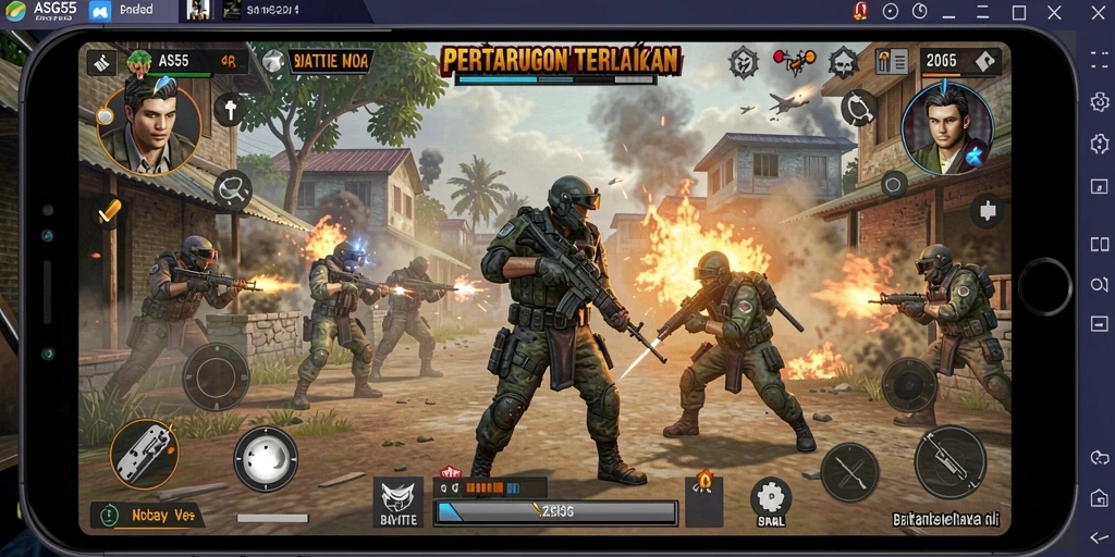 Gameplay seru ASG55 yang penuh aksi dan strategi.