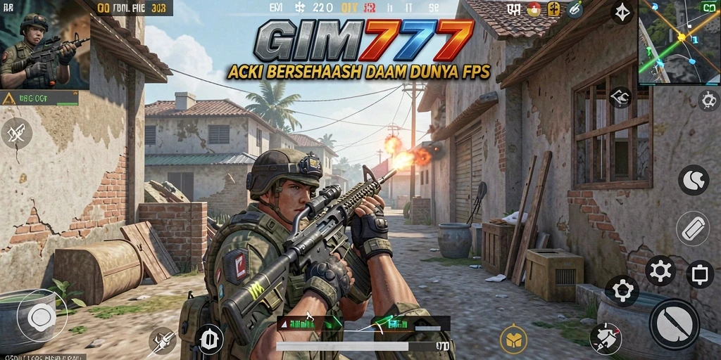 Screenshot menampilkan aksi seru dalam GIM777 dengan gameplay FPS yang intens.