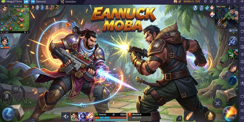 Screenshot gameplay MOBA yang menampilkan aksi seru di HARAPJP.