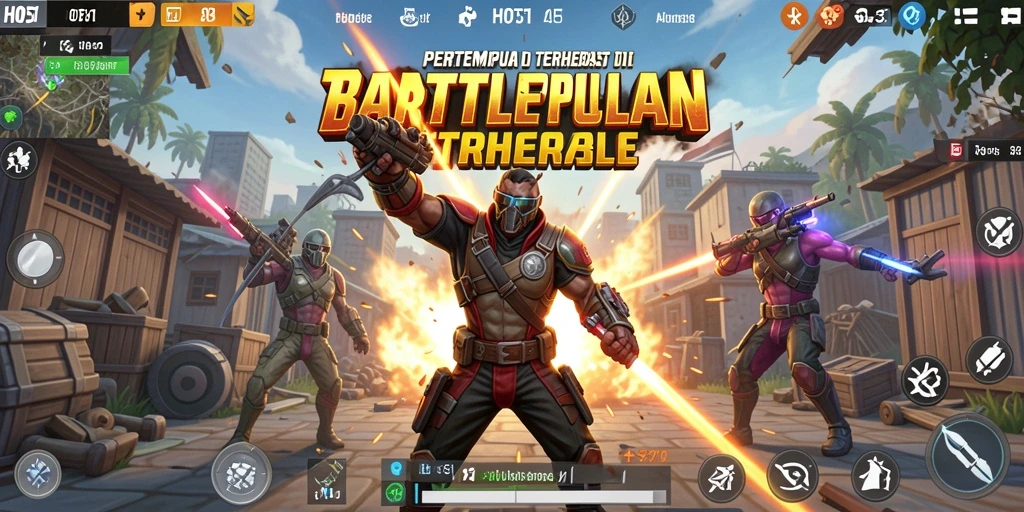 Screenshot gameplay HOT51 menampilkan aksi pertempuran seru dalam Battle Royale.