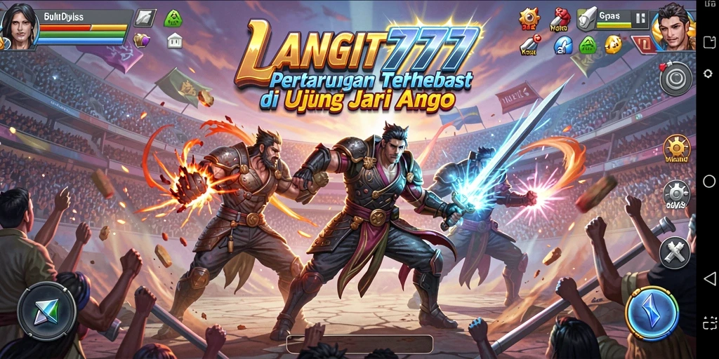 Gameplay LANGIT777 dengan pertarungan intens antara karakter.