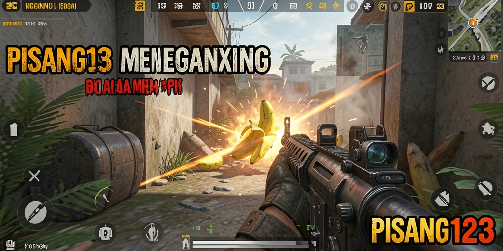 Screenshot PISANG123 menampilkan aksi menegangkan dalam pertempuran FPS.