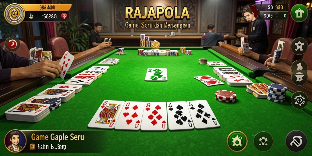 Tampilan gameplay gaple yang mengasyikkan dalam RAJAPOLA.
