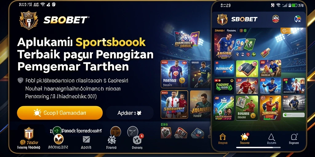 Tampilan utama aplikasi SBOBET dengan berbagai opsi taruhan olahraga.