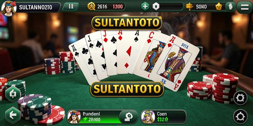 Screenshot gameplay menampilkan aksi seru dalam permainan Poker.